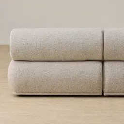 Pebbla Slate Grey Fabric 2 Pieces Modular Sofa