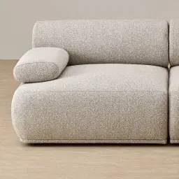 Pebbla Slate Grey Fabric 2 Pieces Modular Sofa