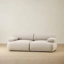 Pebbla Slate Grey Fabric 2 Pieces Modular Sofa