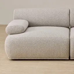Pebbla Slate Grey Fabric 2 Pieces Modular Sofa
