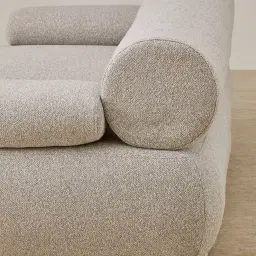Pebbla Slate Grey Fabric 2 Pieces Modular Sofa