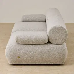 Pebbla Slate Grey Fabric 2 Pieces Modular Sofa