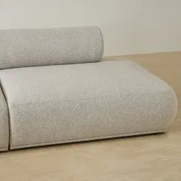 Pebbla Slate Grey Fabric Modular Corner Sofa with Left Arm Wide and Right Terminal