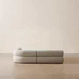 Pebbla Slate Grey Fabric Modular Corner Sofa with Left Arm Wide and Right Terminal