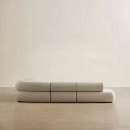 Pebbla Slate Grey Fabric Modular Corner Sofa with Right Arm Wide and Left Terminal