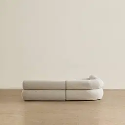 Pebbla Slate Grey Fabric Modular Corner Sofa with Right Arm Wide and Left Terminal