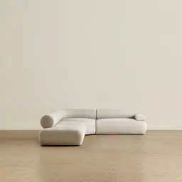 Pebbla Slate Grey Fabric Modular Corner Sofa with Right Arm Wide and Left Terminal
