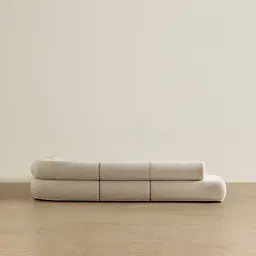 Pebbla Slate Grey Fabric Modular Corner Sofa with Right Arm Wide and Left Terminal