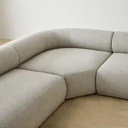 Pebbla Slate Grey Fabric Modular Corner Sofa with Right Arm Wide and Left Terminal