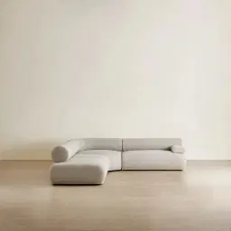 Pebbla Slate Grey Fabric Modular Corner Sofa with Right Arm Wide and Left Terminal