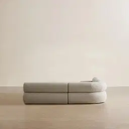 Pebbla Slate Grey Fabric Modular Corner Sofa with Right Arm Wide and Left Terminal