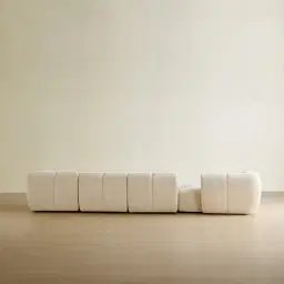 Quincy Stone Cream Woven Fabric 4 Pieces Modular Sofa with Right Arm and Left Cuddler