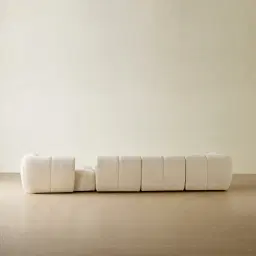 Quincy Stone Cream Woven Fabric 4 Pieces Modular Sofa with Left Arm and Right Cuddler