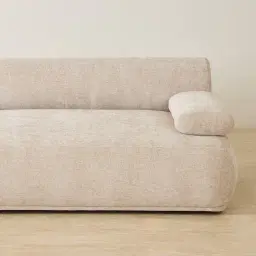 Pebbla Tuscan Sand Fabric 2 Wide Pieces Modular Sofa