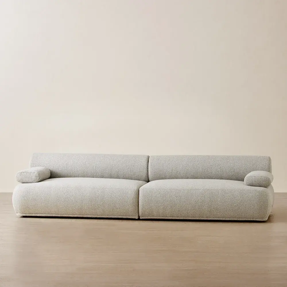 Pebbla Slate Grey Fabric 2 Wide Pieces Modular Sofa