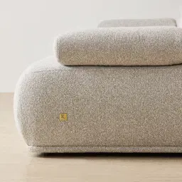 Pebbla Slate Grey Fabric 2 Wide Pieces Modular Sofa