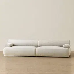 Pebbla Slate Grey Fabric 2 Wide Pieces Modular Sofa