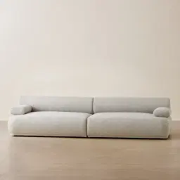 Pebbla Slate Grey Fabric 2 Wide Pieces Modular Sofa