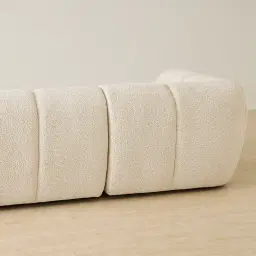 Quincy Stone Cream Woven Fabric 2 Pieces Modular Sofa