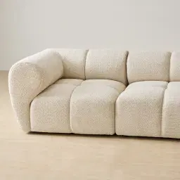 Quincy Stone Cream Woven Fabric 3 Pieces Modular Sofa