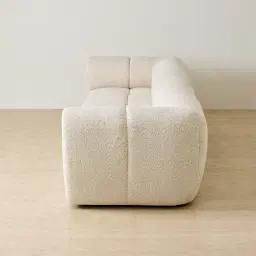 Quincy Stone Cream Woven Fabric 3 Pieces Modular Sofa