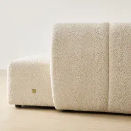 Quincy Stone Cream Woven Fabric 6 Pieces Modular Corner Sofa with Left Arm and Right Cuddler