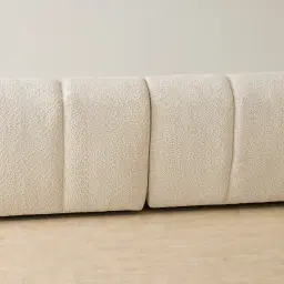 Quincy Stone Cream Woven Fabric 6 Pieces Modular Corner Sofa with Right Arm and Left Cuddler