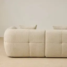 Amity Pearl Beige Fabric 4 Pieces Modular Sofa with Left Chaise