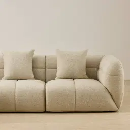 Amity Pearl Beige Fabric 3 Pieces Modular Sofa with Right Arm and Left Chaise