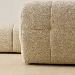 Amity Pearl Beige Fabric 2 Pieces Modular Sofa with Right Arm and Left Chaise