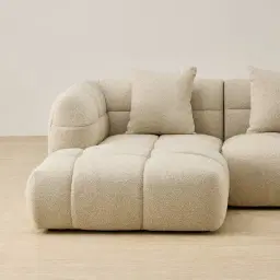 Amity Pearl Beige Fabric 2 Pieces Modular Sofa with Right Arm and Left Chaise