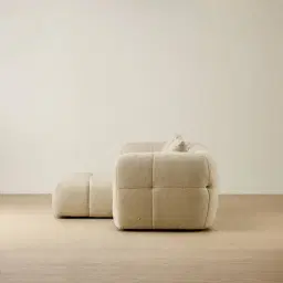 Amity Pearl Beige Fabric 2 Pieces Modular Sofa with Right Arm and Left Chaise