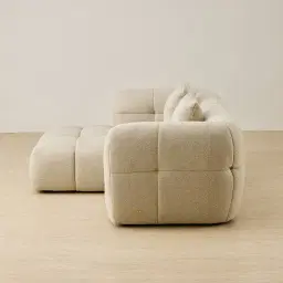 Amity Pearl Beige Fabric 2 Pieces Modular Sofa with Right Arm and Left Chaise