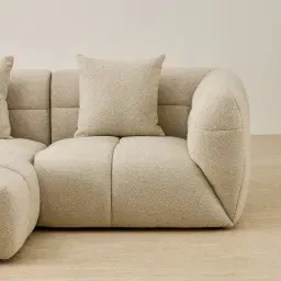 Amity Pearl Beige Fabric 2 Pieces Modular Sofa with Right Arm and Left Chaise