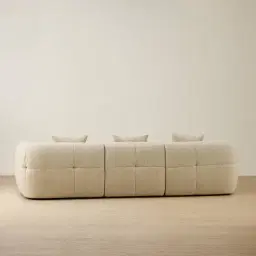 Amity Pearl Beige Fabric 3 Pieces Modular Sofa