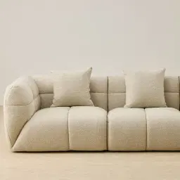 Amity Pearl Beige Fabric 3 Pieces Modular Sofa