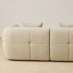 Amity Pearl Beige Fabric 3 Pieces Modular Sofa
