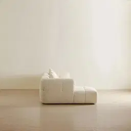 Amity Stone Cream Woven Fabric 4 Pieces Modular Sofa with Left Chaise