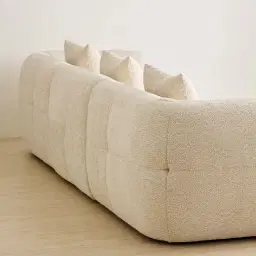 Amity Stone Cream Woven Fabric 3 Pieces Modular Sofa with Right Arm and Left Chaise