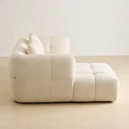 Amity Stone Cream Woven Fabric 2 Pieces Modular Sofa with Right Arm and Left Chaise