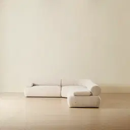 Pebbla Tuscan Sand Fabric 4 Pieces Modular Corner Sofa with Left Arm Wide and Right Arm Wide