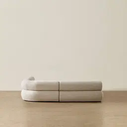 Pebbla Slate Grey Fabric 4 Pieces Modular Corner Sofa with Left Arm Wide and Right Arm Wide