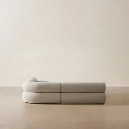 Pebbla Slate Grey Fabric 4 Pieces Modular Corner Sofa with Left Arm Wide and Right Arm Wide