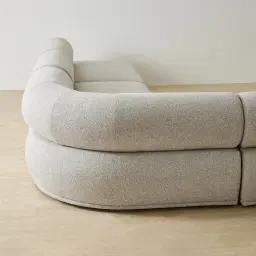 Pebbla Slate Grey Fabric 4 Pieces Modular Corner Sofa with Left Terminal and Right Terminal