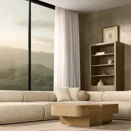 Pebbla Slate Grey Fabric 4 Pieces Modular Corner Sofa with Left Terminal and Right Terminal