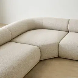 Pebbla Slate Grey Fabric 4 Pieces Modular Corner Sofa with Left Terminal and Right Terminal