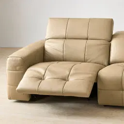 Jones Desert Brown Leather 2 Pieces Modular Dual Electric Recliner