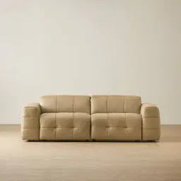 Jones Desert Brown Leather 2 Pieces Modular Dual Electric Recliner