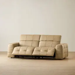 Jones Desert Brown Leather 2 Pieces Modular Dual Electric Recliner