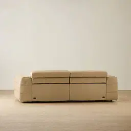 Jones Desert Brown Leather 2 Pieces Modular Dual Electric Recliner